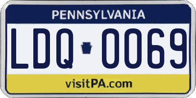 PA license plate LDQ0069