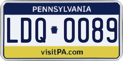 PA license plate LDQ0089