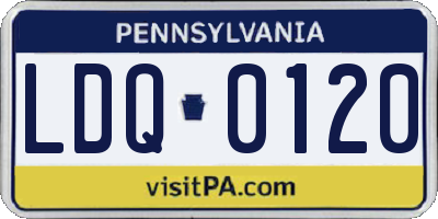 PA license plate LDQ0120