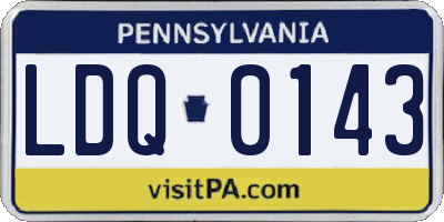 PA license plate LDQ0143