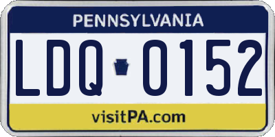 PA license plate LDQ0152