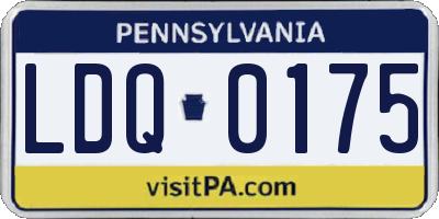 PA license plate LDQ0175