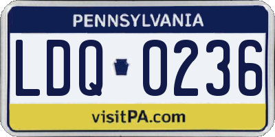 PA license plate LDQ0236