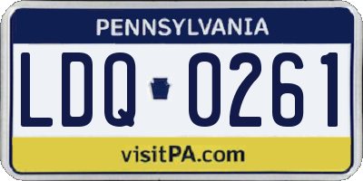 PA license plate LDQ0261