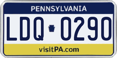 PA license plate LDQ0290