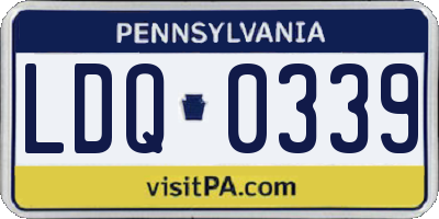 PA license plate LDQ0339