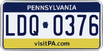 PA license plate LDQ0376