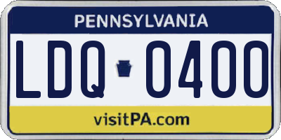 PA license plate LDQ0400