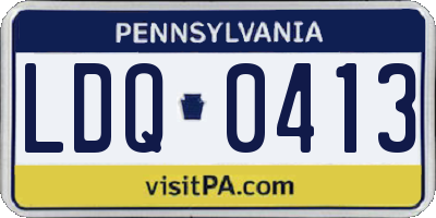 PA license plate LDQ0413