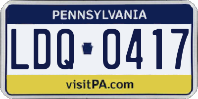 PA license plate LDQ0417
