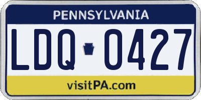 PA license plate LDQ0427
