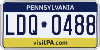 PA license plate LDQ0488