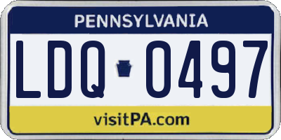 PA license plate LDQ0497