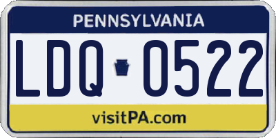 PA license plate LDQ0522