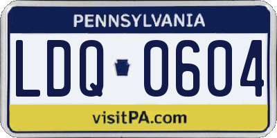 PA license plate LDQ0604