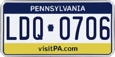 PA license plate LDQ0706