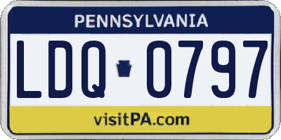 PA license plate LDQ0797
