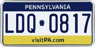 PA license plate LDQ0817