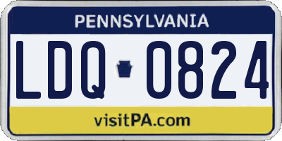 PA license plate LDQ0824