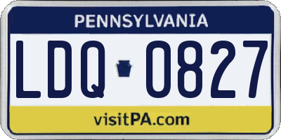 PA license plate LDQ0827