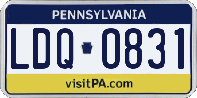 PA license plate LDQ0831