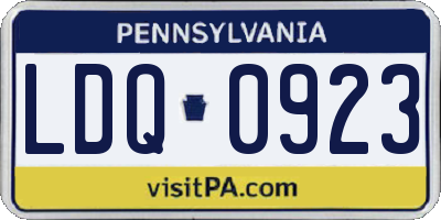 PA license plate LDQ0923