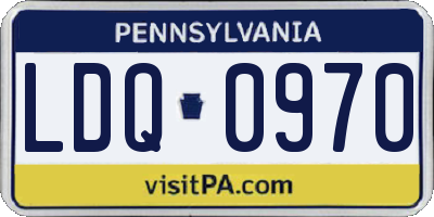 PA license plate LDQ0970