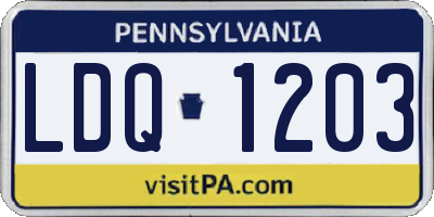 PA license plate LDQ1203