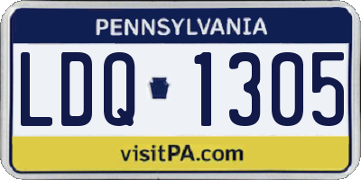 PA license plate LDQ1305