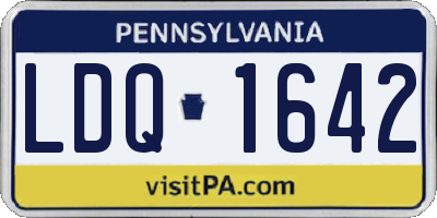 PA license plate LDQ1642