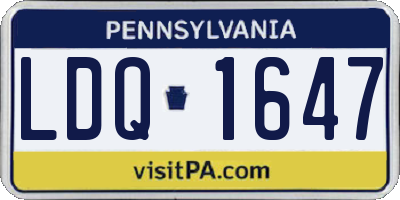 PA license plate LDQ1647