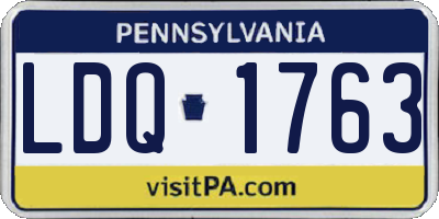 PA license plate LDQ1763