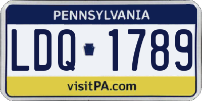 PA license plate LDQ1789