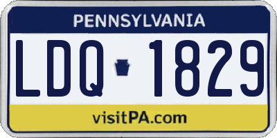 PA license plate LDQ1829