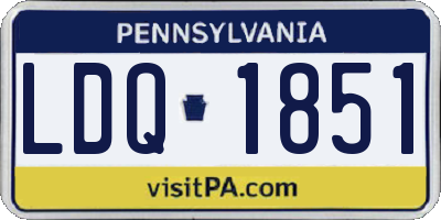 PA license plate LDQ1851
