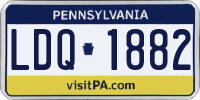 PA license plate LDQ1882