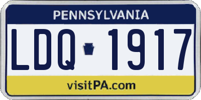 PA license plate LDQ1917