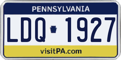 PA license plate LDQ1927