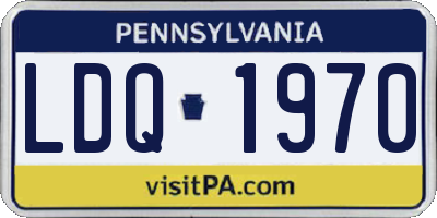 PA license plate LDQ1970