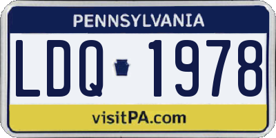 PA license plate LDQ1978