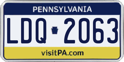 PA license plate LDQ2063