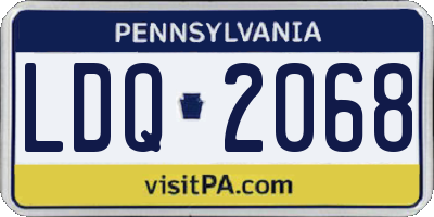 PA license plate LDQ2068
