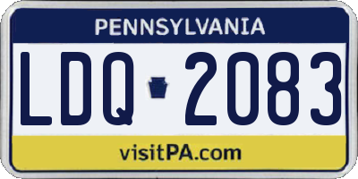 PA license plate LDQ2083