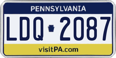 PA license plate LDQ2087