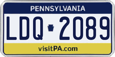 PA license plate LDQ2089
