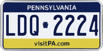 PA license plate LDQ2224