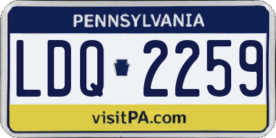 PA license plate LDQ2259