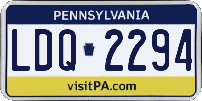 PA license plate LDQ2294