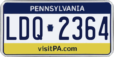 PA license plate LDQ2364