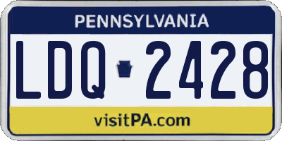 PA license plate LDQ2428